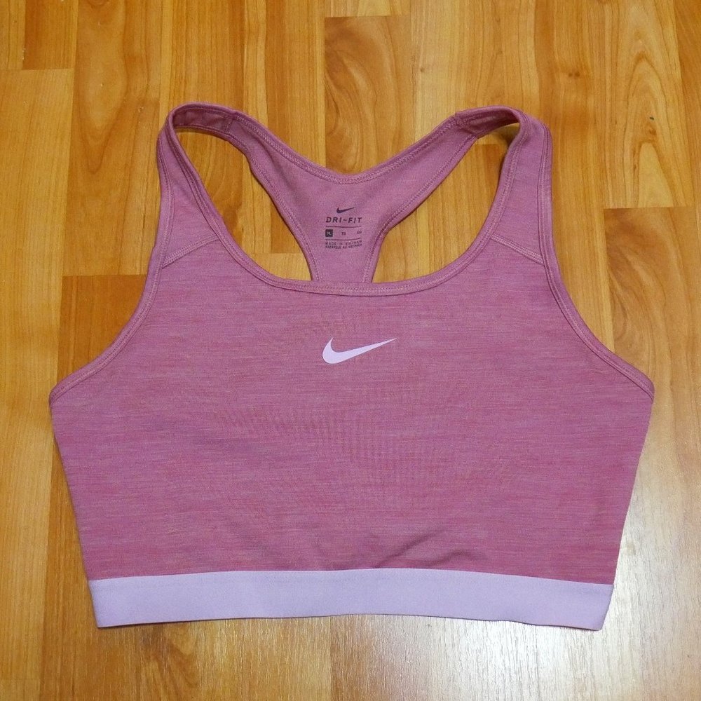 Nike Dri-fit Sports Bra Women's Size XL Pink Classic Pro Swoosh Pullover
